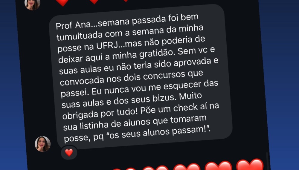 Depoimento de aluna do Cuidando da Carreira