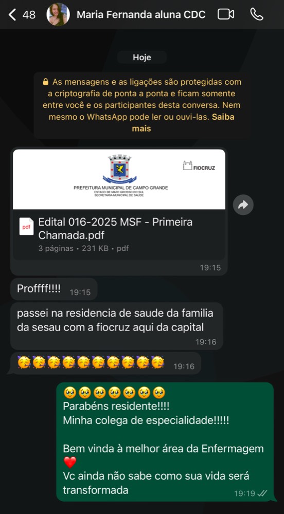 Depoimento de aluna do Cuidando da Carreira