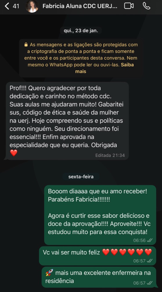 Depoimento de aluna do Cuidando da Carreira