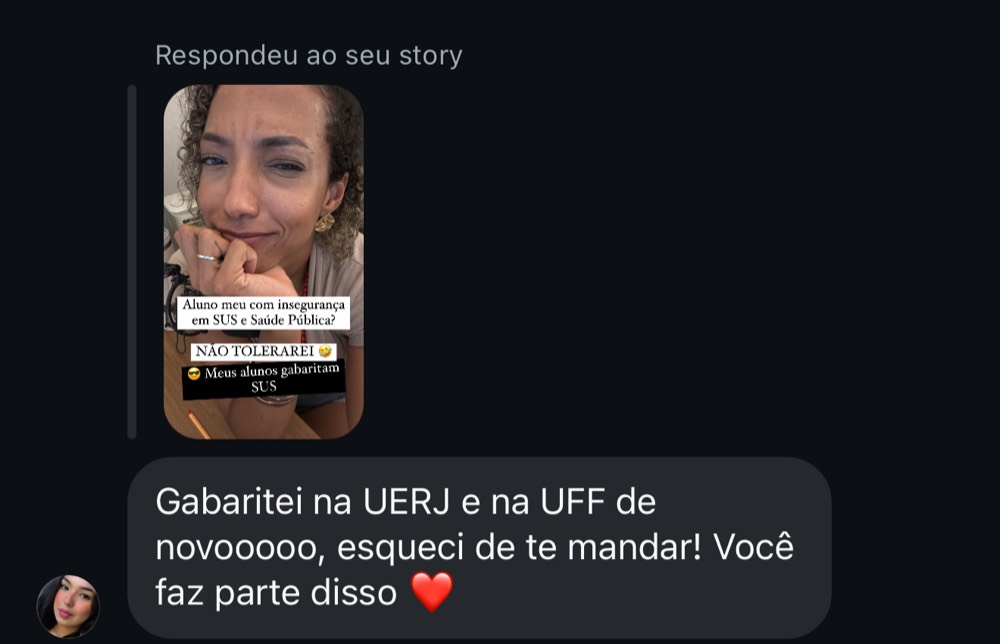 Depoimento de aluna do Cuidando da Carreira