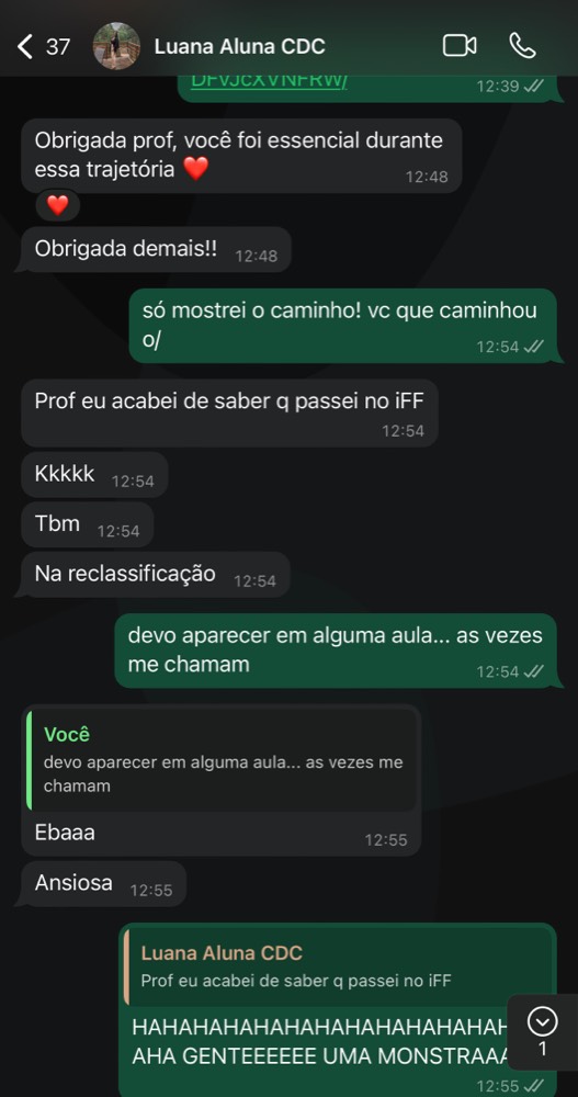 Depoimento de aluna do Cuidando da Carreira