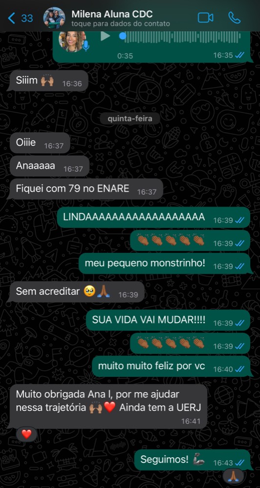 Depoimento de aluna do Cuidando da Carreira