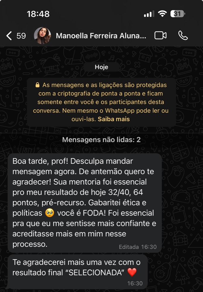 Depoimento de aluna do Cuidando da Carreira