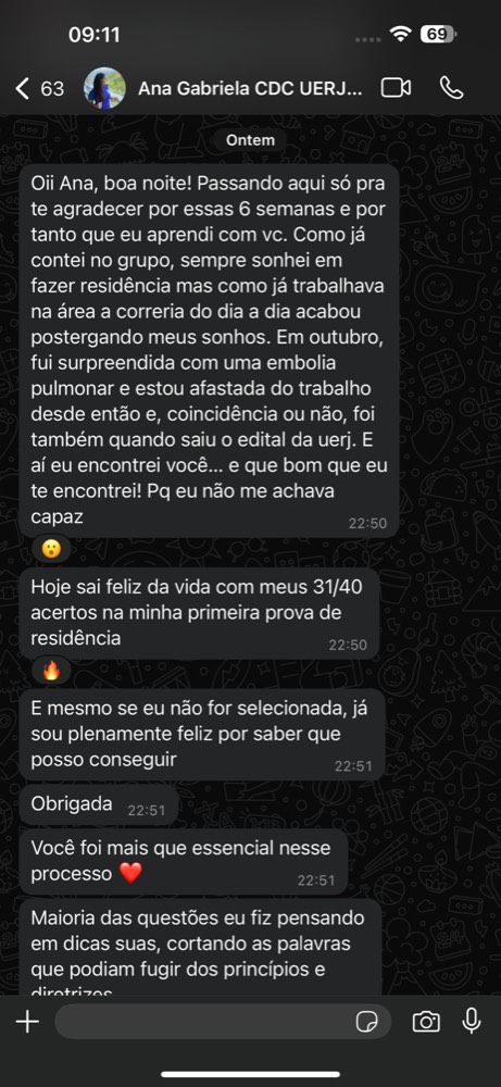 Depoimento de aluna do Cuidando da Carreira