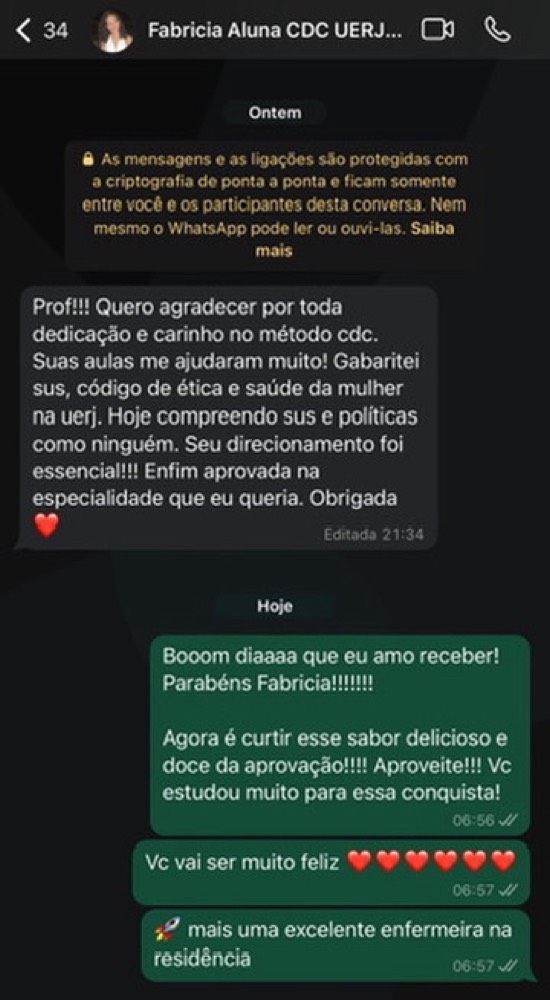 Depoimento de aluna do Cuidando da Carreira